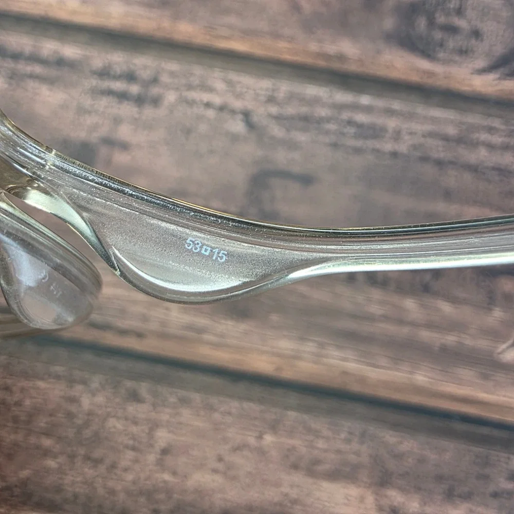 The Marc Jacobs Clear Square Eyeglass Frames Gold Temples 53-15 1V4 Women